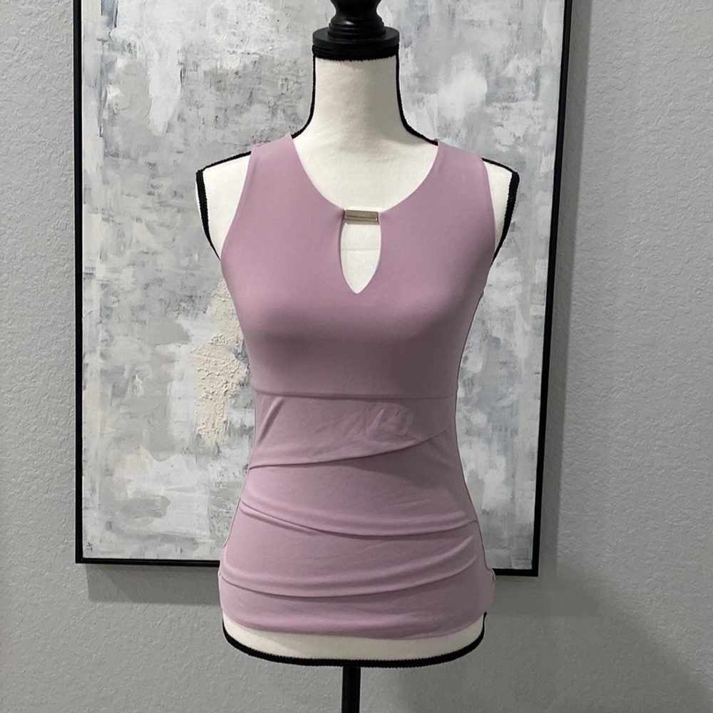 WHBM lilac sleeveless blouse with key hole detail
